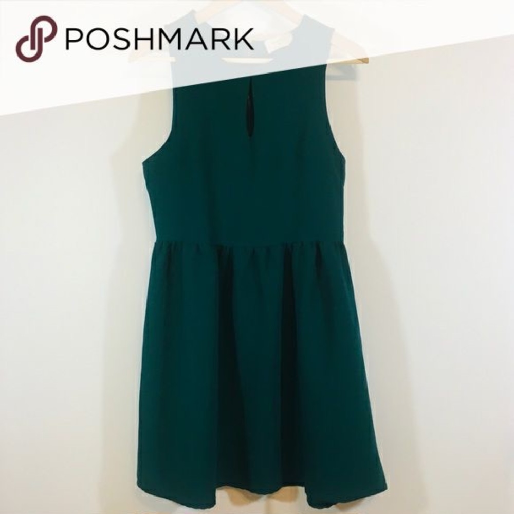 Everly Skater Dress in Emerald Green